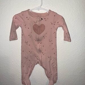 Carter's Pink Heart Footie One Piece